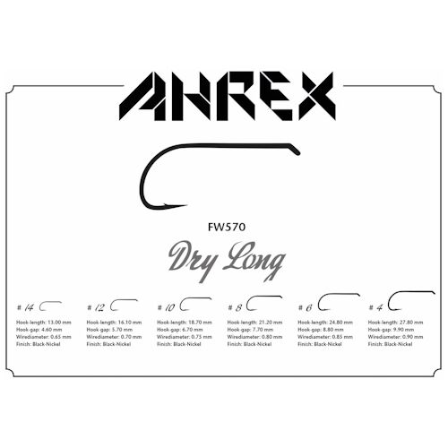 Ahrex FW570 Dry Long Freshwater Hook - Troutlore